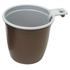 Одноразовая чашка кофейная коричнево-белая 200мл (50шт)